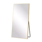 Miroir pleine longueur en aluminium 71x31" à bord fin avec support, autoportant rectangulaire