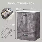 Meuble-lavabo de salle de bain de style fermier 24 po avec évier, commode de salle de bain avec grand tiroir de rangement
