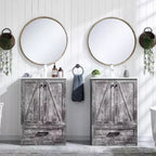 Meuble-lavabo de salle de bain de style fermier 24 po avec évier, commode de salle de bain avec grand tiroir de rangement