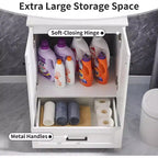 Meuble-lavabo de salle de bain de style fermier 24 po avec évier, commode de salle de bain avec grand tiroir de rangement