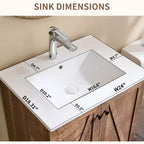 Meuble-lavabo de salle de bain de style fermier 24 po avec évier, commode de salle de bain avec grand tiroir de rangement