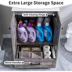 Meuble-lavabo de salle de bain de style fermier 24 po avec évier, commode de salle de bain avec grand tiroir de rangement