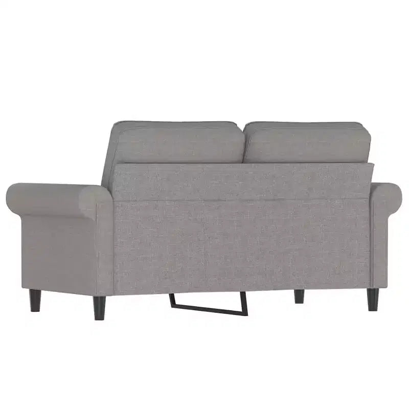 Canapé 2 places, revêtement en polyester gris foncé avec cadre en métal