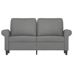 Canapé 2 places, revêtement en polyester gris foncé avec cadre en métal