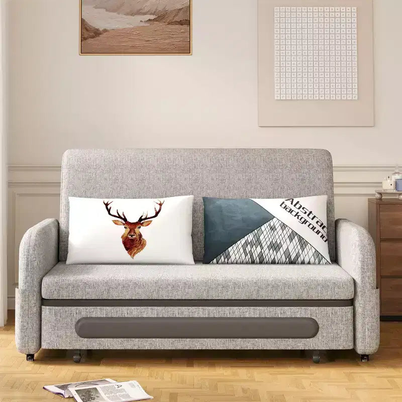 Canapé-lit convertible de 94 cm à 225 cm avec rangement caché et roulettes verrouillables
