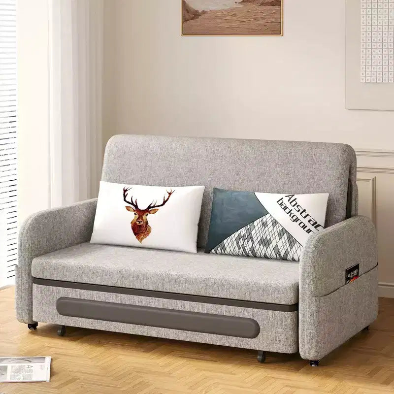 Canapé-lit convertible de 94 cm à 225 cm avec rangement caché et roulettes verrouillables