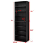 Étagère à livres minimaliste à 8 niveaux et double couche, organisateur de rangement pour salon et bureau