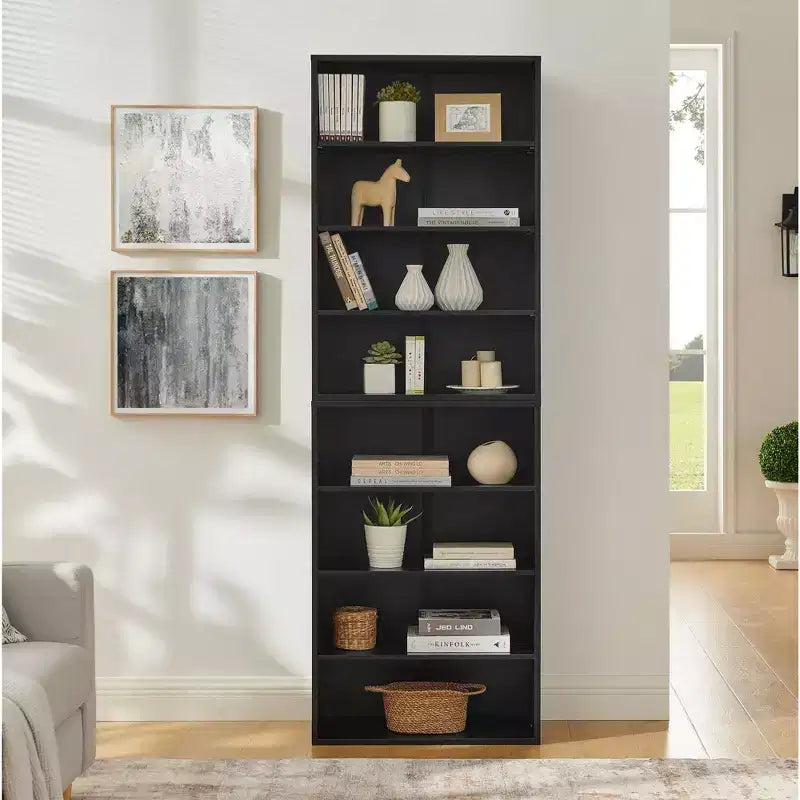 Étagère à livres minimaliste à 8 niveaux et double couche, organisateur de rangement pour salon et bureau