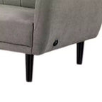 Canapé-lit futon pliant, gris clair, dossier touffeté de style rétro