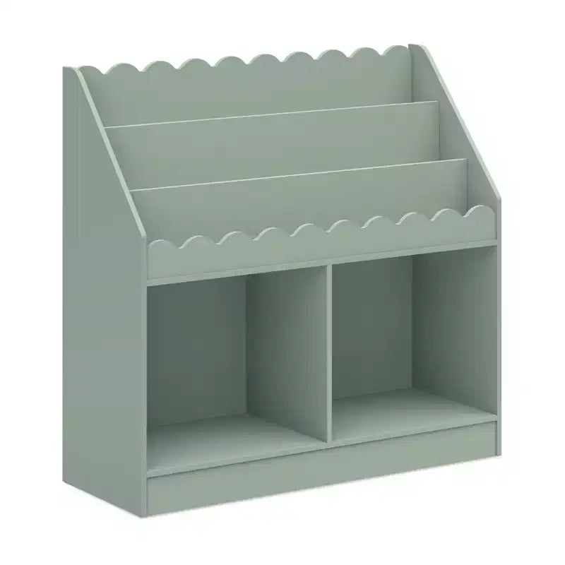 Bibliothèque pour enfants en forme de coquillage avec casiers, style Montessori, en pin massif