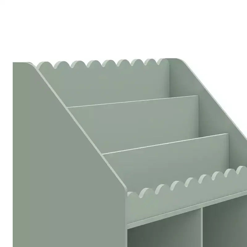 Bibliothèque pour enfants en forme de coquillage avec casiers, style Montessori, en pin massif