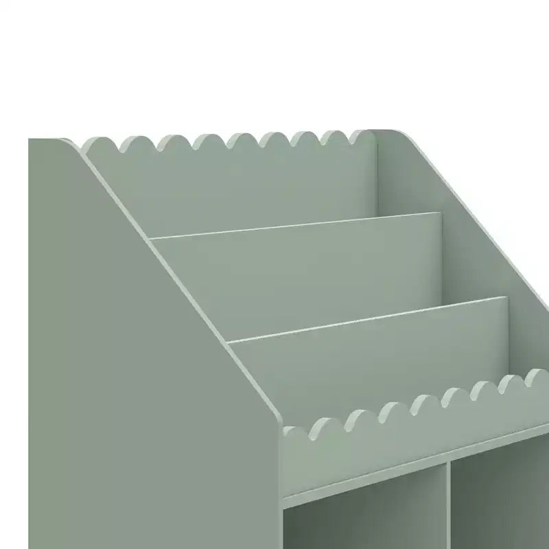 Bibliothèque pour enfants en forme de coquillage avec casiers, style Montessori, en pin massif