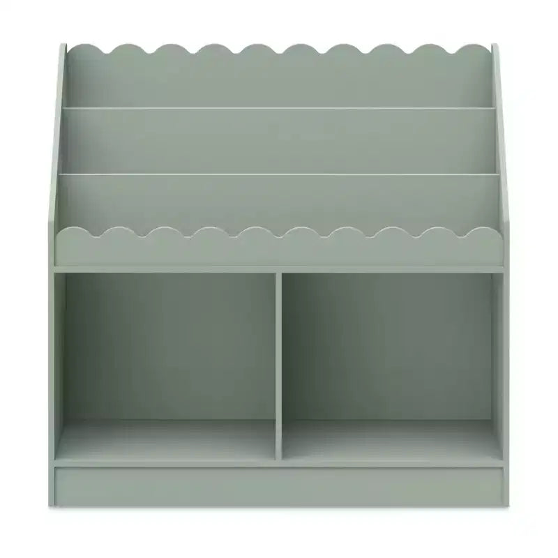 Bibliothèque pour enfants en forme de coquillage avec casiers, style Montessori, en pin massif