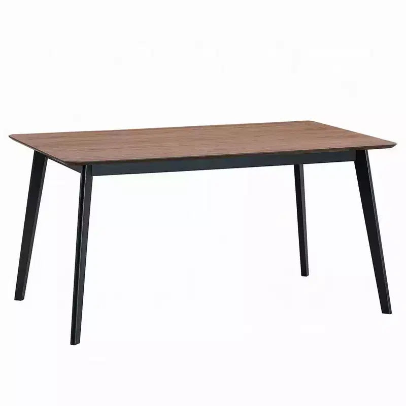 Table à manger rectangulaire de 59 pouces, plateau en noyer brun, pieds scandinaves noirs