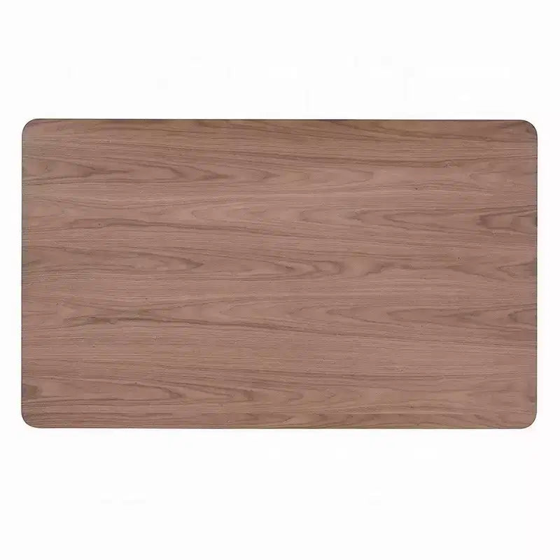 Table à manger rectangulaire de 59 pouces, plateau en noyer brun, pieds scandinaves noirs