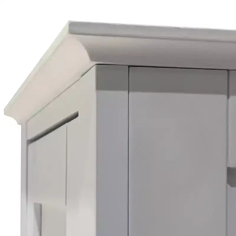 Armoire de rangement autoportante, 15,35x15,35x63in, Blanc, MDF