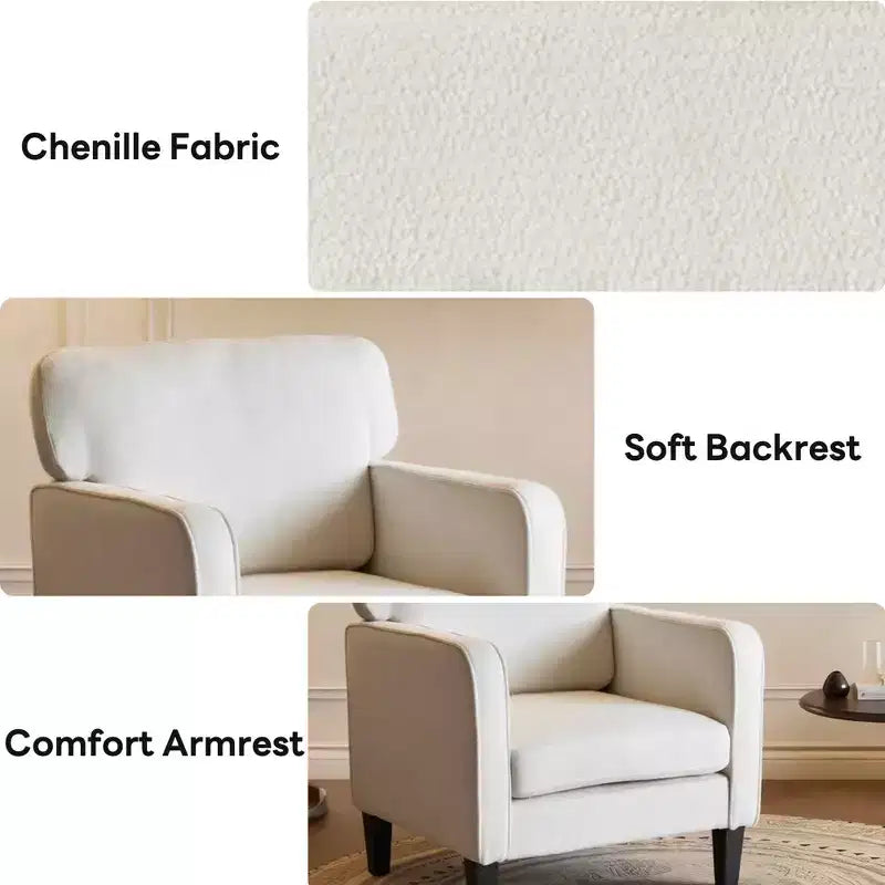 Fauteuil de lecture avec accoudoir et dossier, chaise longue confortable pour chambre à coucher, salle d'attente, salle de réception