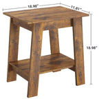 Table d'appoint, table d'appoint étroite avec étagère de rangement à 2 niveaux, petite table d'appoint pour chambre de ferme, studio, entrée