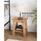Table d'appoint, table d'appoint étroite avec étagère de rangement à 2 niveaux, petite table d'appoint pour chambre de ferme, studio, entrée