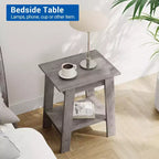Table d'appoint, table d'appoint étroite avec étagère de rangement à 2 niveaux, petite table d'appoint pour chambre de ferme, studio, entrée
