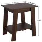 Table d'appoint, table d'appoint étroite avec étagère de rangement à 2 niveaux, petite table d'appoint pour chambre de ferme, studio, entrée