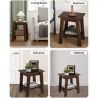 Table d'appoint, table d'appoint étroite avec étagère de rangement à 2 niveaux, petite table d'appoint pour chambre de ferme, studio, entrée