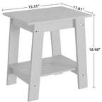 Table d'appoint, table d'appoint étroite avec étagère de rangement à 2 niveaux, petite table d'appoint pour chambre de ferme, studio, entrée