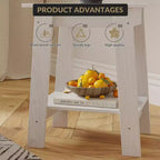 Table d'appoint, table d'appoint étroite avec étagère de rangement à 2 niveaux, petite table d'appoint pour chambre de ferme, studio, entrée