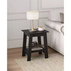 Table d'appoint, table d'appoint étroite avec étagère de rangement à 2 niveaux, petite table d'appoint pour chambre de ferme, studio, entrée
