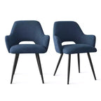 Chaises de salle à manger capitonnées avec accoudoirs, chaises d'appoint modernes avec pieds en métal, assise rembourrée confortable pour salle à manger, cuisine
