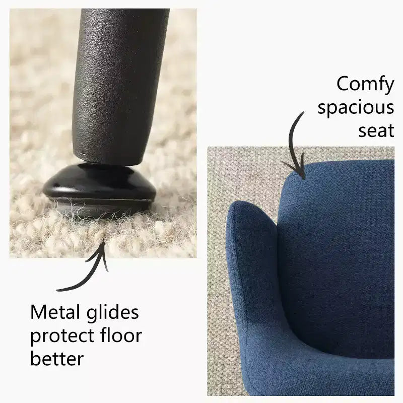 Chaises de salle à manger capitonnées avec accoudoirs, chaises d'appoint modernes avec pieds en métal, assise rembourrée confortable pour salle à manger, cuisine