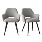 Chaises de salle à manger capitonnées avec accoudoirs, chaises d'appoint modernes avec pieds en métal, assise rembourrée confortable pour salle à manger, cuisine