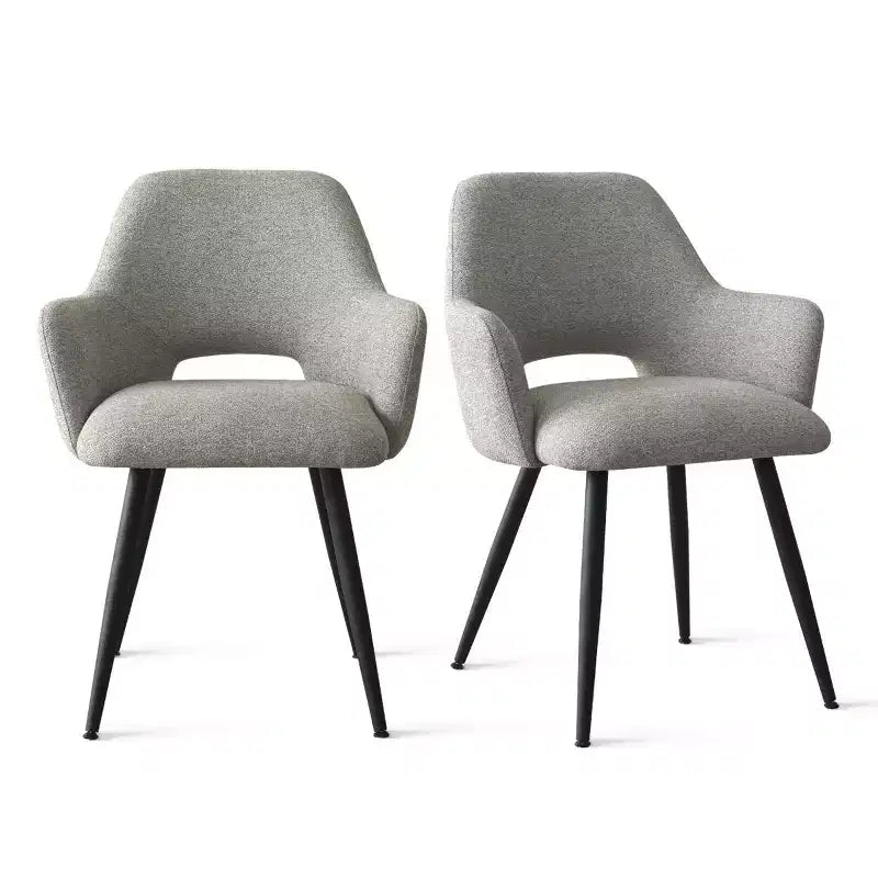 Chaises de salle à manger capitonnées avec accoudoirs, chaises d'appoint modernes avec pieds en métal, assise rembourrée confortable pour salle à manger, cuisine