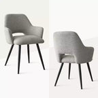 Chaises de salle à manger capitonnées avec accoudoirs, chaises d'appoint modernes avec pieds en métal, assise rembourrée confortable pour salle à manger, cuisine