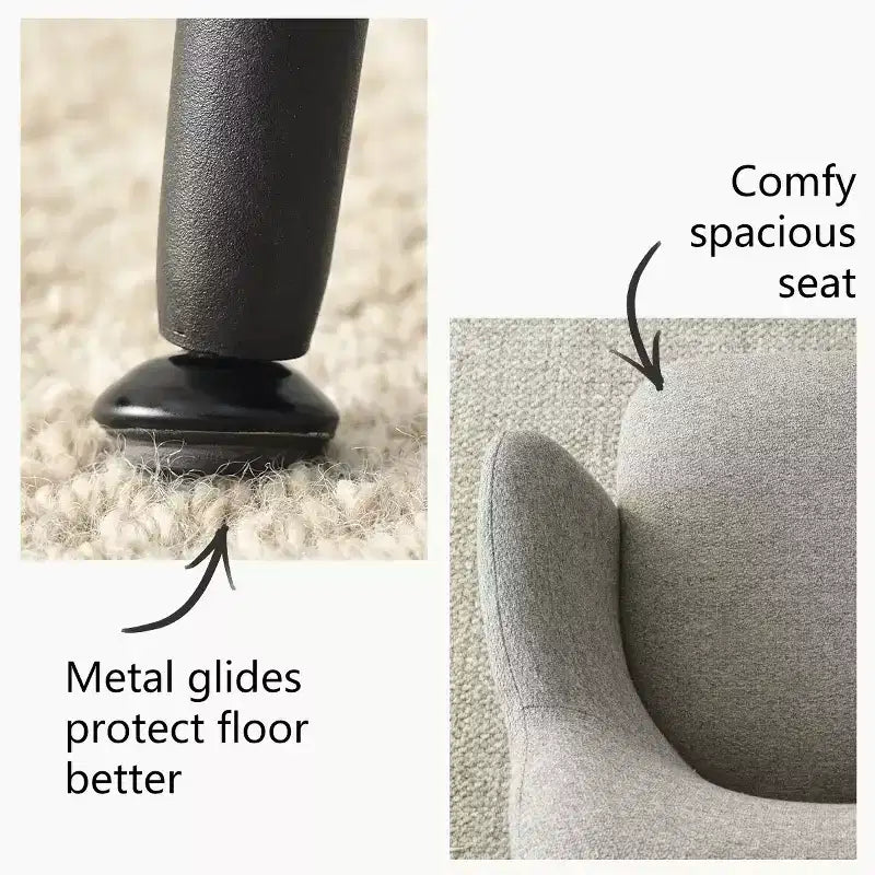 Chaises de salle à manger capitonnées avec accoudoirs, chaises d'appoint modernes avec pieds en métal, assise rembourrée confortable pour salle à manger, cuisine