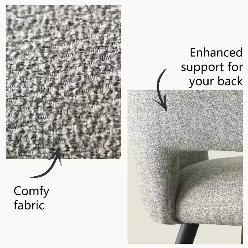 Chaises de salle à manger capitonnées avec accoudoirs, chaises d'appoint modernes avec pieds en métal, assise rembourrée confortable pour salle à manger, cuisine