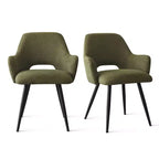 Chaises de salle à manger capitonnées avec accoudoirs, chaises d'appoint modernes avec pieds en métal, assise rembourrée confortable pour salle à manger, cuisine