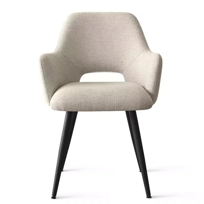 Chaises de salle à manger capitonnées avec accoudoirs, chaises d'appoint modernes avec pieds en métal, assise rembourrée confortable pour salle à manger, cuisine