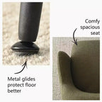 Chaises de salle à manger capitonnées avec accoudoirs, chaises d'appoint modernes avec pieds en métal, assise rembourrée confortable pour salle à manger, cuisine