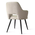Chaises de salle à manger capitonnées avec accoudoirs, chaises d'appoint modernes avec pieds en métal, assise rembourrée confortable pour salle à manger, cuisine