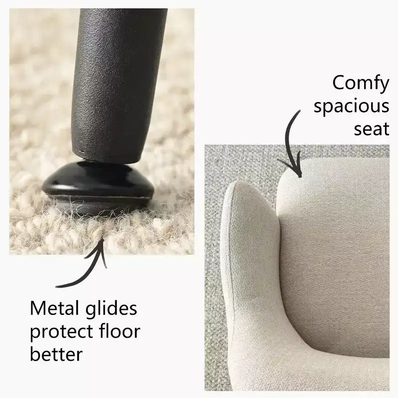 Chaises de salle à manger capitonnées avec accoudoirs, chaises d'appoint modernes avec pieds en métal, assise rembourrée confortable pour salle à manger, cuisine