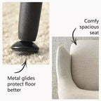 Chaises de salle à manger capitonnées avec accoudoirs, chaises d'appoint modernes avec pieds en métal, assise rembourrée confortable pour salle à manger, cuisine