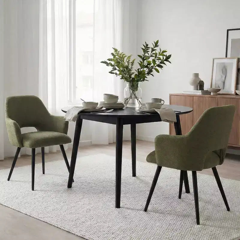 Chaises de salle à manger capitonnées avec accoudoirs, chaises d'appoint modernes avec pieds en métal, assise rembourrée confortable pour salle à manger, cuisine