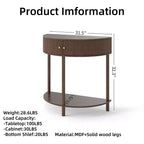Table console ondulée fabriquée à la main de 31,50 pouces avec tiroirs texturés en 3D, double rangement et étagère inférieure, marron