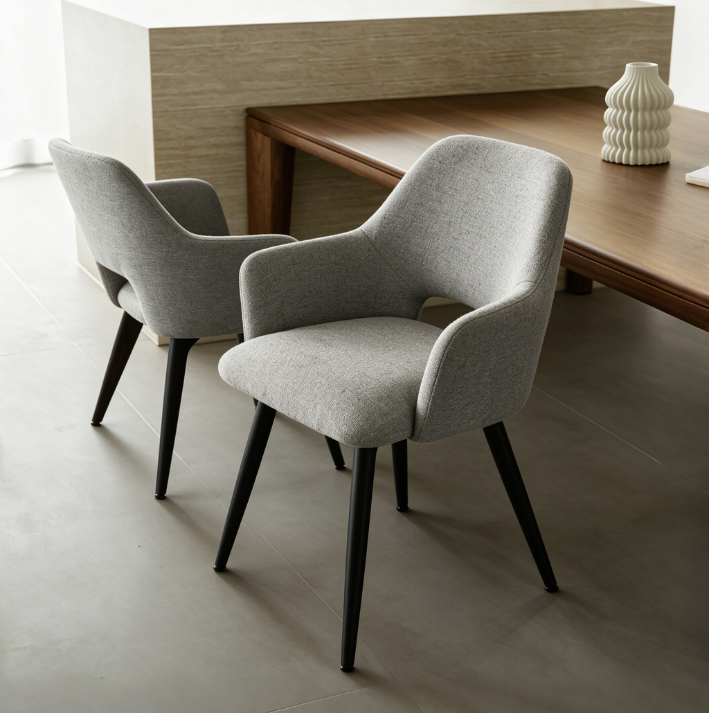 Chaises de salle à manger capitonnées avec accoudoirs, chaises d'appoint modernes avec pieds en métal, assise rembourrée confortable pour salle à manger, cuisine