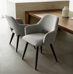 Chaises de salle à manger capitonnées avec accoudoirs, chaises d'appoint modernes avec pieds en métal, assise rembourrée confortable pour salle à manger, cuisine